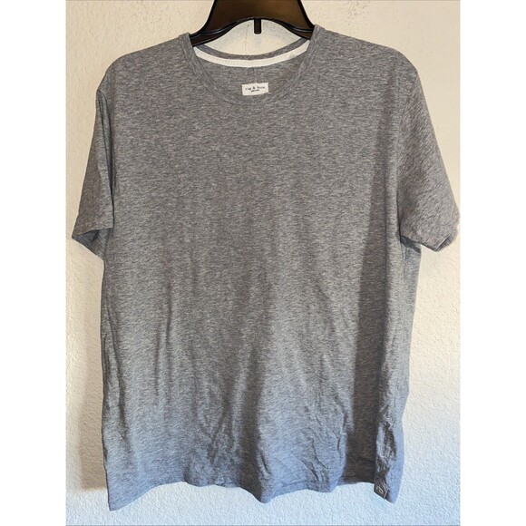 Rag & Bone Shirt Mens XL Heathered Gray Knit Crew Minimal Short Sleeve Preppy - Picture 1 of 11